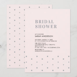 Invitación Gris y Rosa Blush | Duche de Novia Chic Moderno