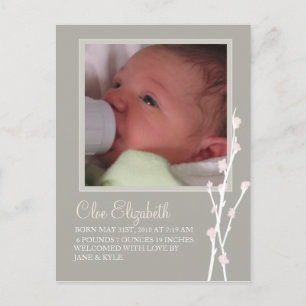 Invitación gris y rosada 2 del flor