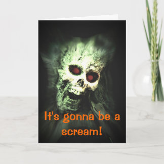 Invitación Gritando Halloween en el cráneo