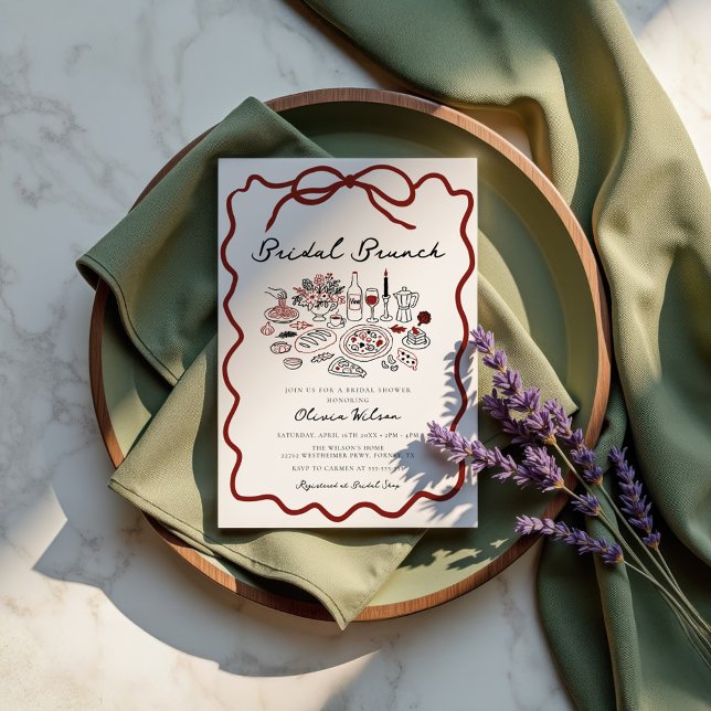 Invitación Grito de mano dibujada dobla ducha de novia italia (Subido por el creador)