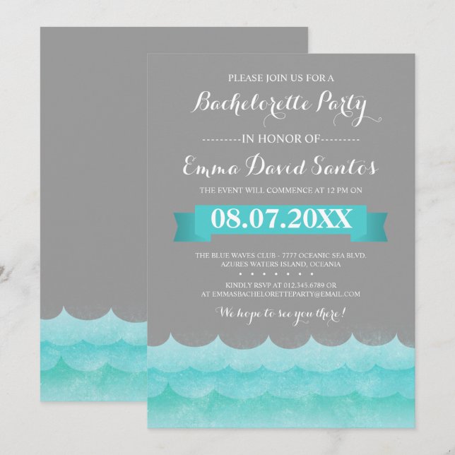 Invitación Grito En La Fiesta De Bachelorette (Anverso / Reverso)