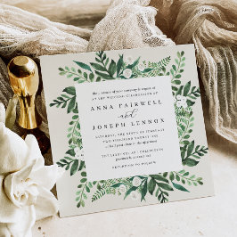 Invitación Groenlandia Square | Boda botánico acuarela