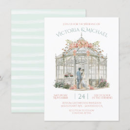Invitación Groom Bride y Groom Venue Boda acuarela