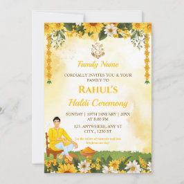 Invitación Groom Haldi Ceremony Invitation Card