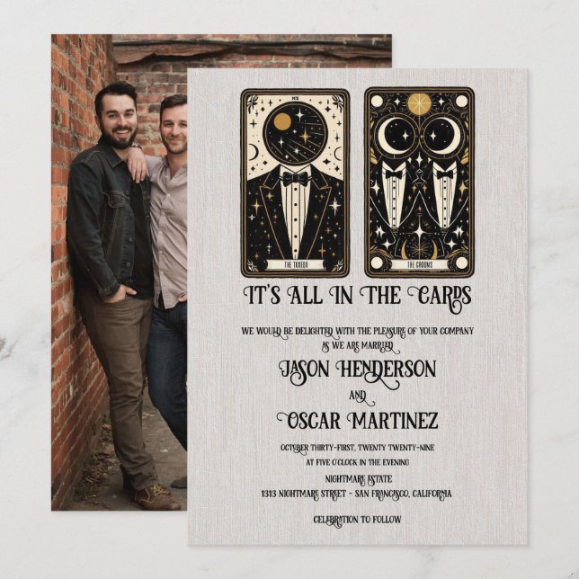 Invitación Grooms Boda Tarot (Anverso / Reverso)