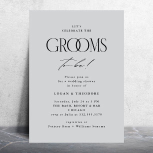 Invitación Grooms Modern Typography Wedding Shower