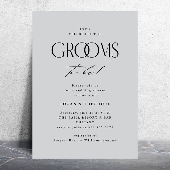 Invitación Grooms Modern Typography Wedding Shower (Subido por el creador)