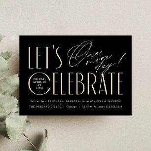 Invitación Grooms Moderna Typografía Ensayo Cena
