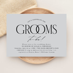 Invitación Grooms Wedding Shower Typografía moderna