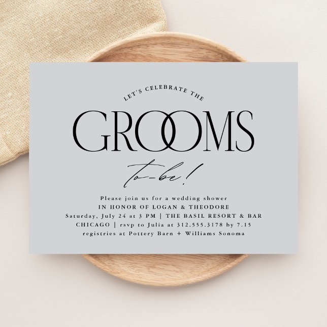 Invitación Grooms Wedding Shower Typografía moderna (Subido por el creador)