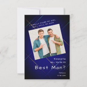 Invitación Groomsman Best Man Proposal on Dark Background