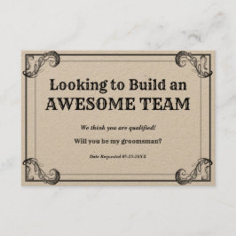 Invitación Groomsman pide amasar a un equipo