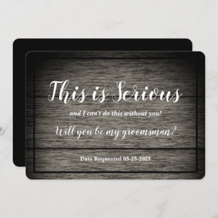 Invitación Groomsman pide esto es madera rusa seria