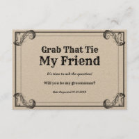 Groomsman Pide Una Tapa Vintage