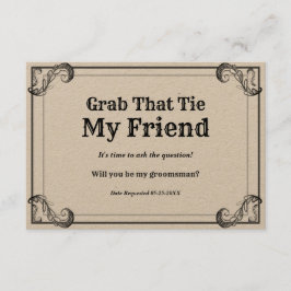 Invitación Groomsman Pide Una Tapa Vintage