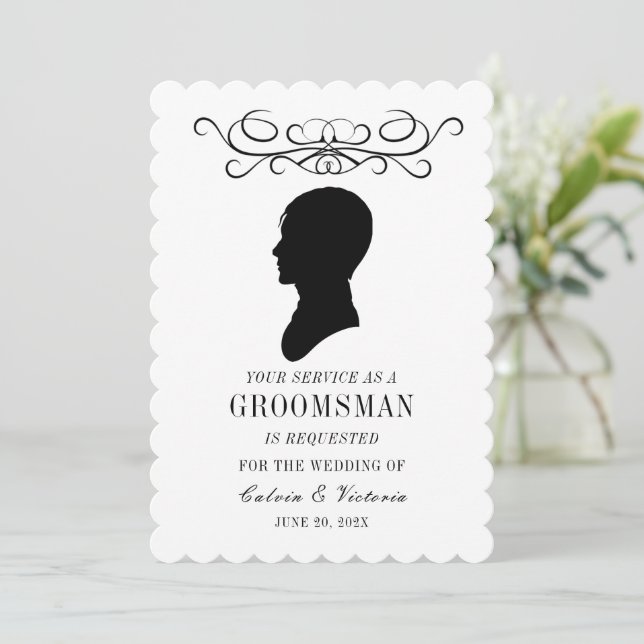 Invitación Groomsman victoriano formal (Anverso de pie)