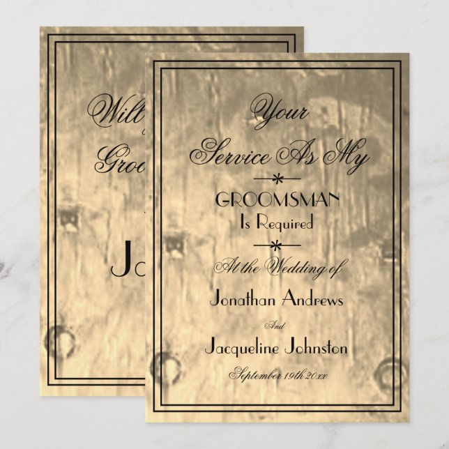 Invitación Groomsmen Guay Serás mi propuesta Groomsman (Anverso / Reverso)