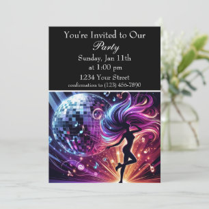 Invitación Groove & Glow: Vibe de Fiesta de Baile