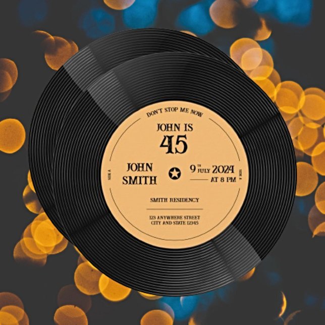 Invitación Groove to Celebration: Vinil Record Birthday (Subido por el creador)
