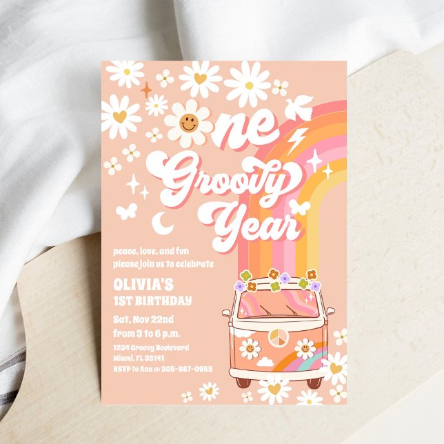 Invitación Groovy 1st Birthday Invitation (Subido por el creador)