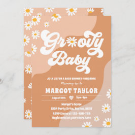 Invitación Groovy Baby Daisy Boho Hippy Vive Baby Shower En