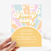 Groovy Baby Pastel Retro Fiesta de Sol Baby Shower