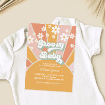 Groovy Baby Retro Sol Daisy Fiesta de Bienvenida d