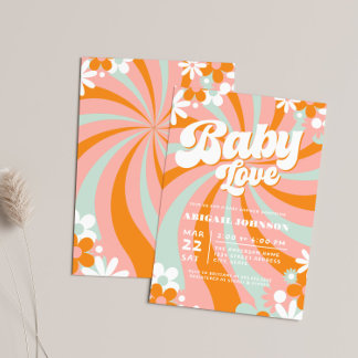 Invitación Groovy Baby Shower