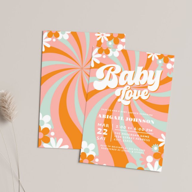 Invitación Groovy Baby Shower (Subido por el creador)