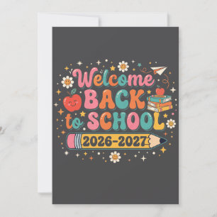 Invitación Groovy Bienvenido de nuevo a la escuela 2026-2027