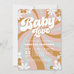 Invitación Groovy Boho Baby Shower