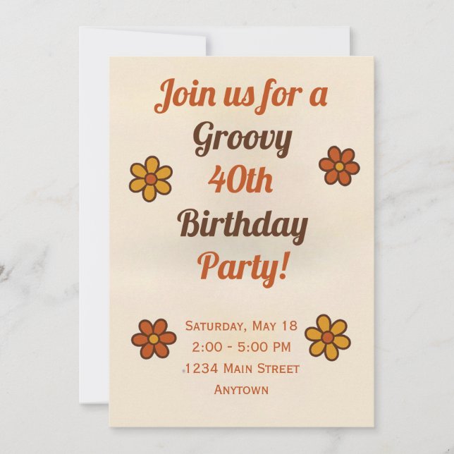Invitación Groovy Childens Birthday Invitation (Anverso)