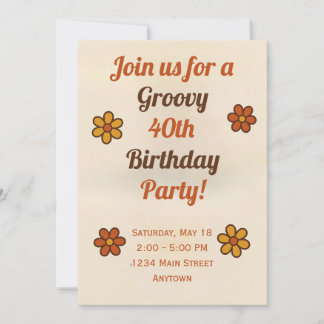 Invitación Groovy Childens Birthday Invitation