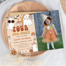 Groovy Cute Ghost Halloween cuarto Fiesta de cumpl