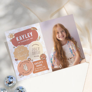 Invitación Groovy Daisy Boho Fiesta Cumpleaños Chica Foto