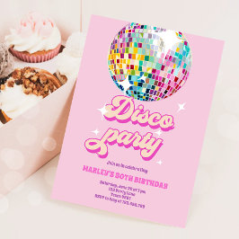 Invitación Groovy Disco Fiesta Retro 70's Let's Disco Birthda