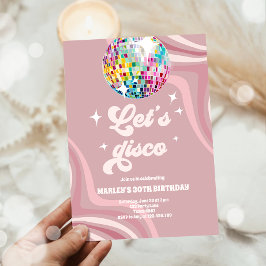 Invitación Groovy Disco Fiesta Retro 70's Let's Disco Birthda