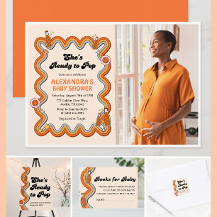 Invitación Groovy Ella Está Lista para Aparecer Mostaza de Ca