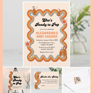 Invitación Groovy Ella Está Lista para Explotar Crema de Most