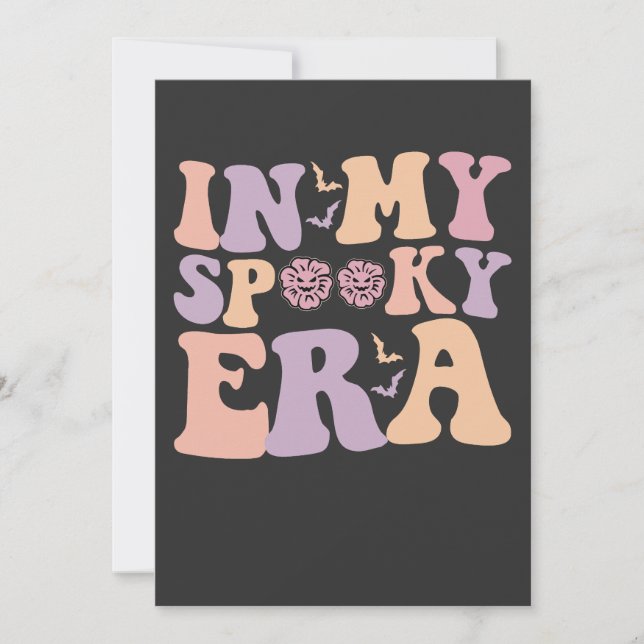 Invitación Groovy En Mi Era De Festejada Caída Halloween Fant (Anverso)