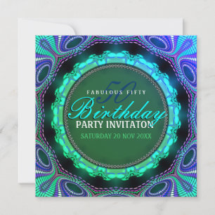 Invitación Groovy Fabulous 50 Birthday Party Invitation