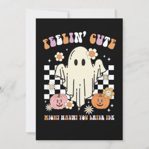 Invitación Groovy Feelin 'Cute podría acosarte más tarde, no 