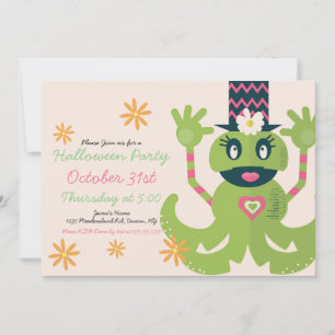 Invitación Groovy Fiesta de disfraces de monstruo 