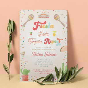 Invitación Groovy Fiesta Siesta Tequila Repetir la Bacheloret