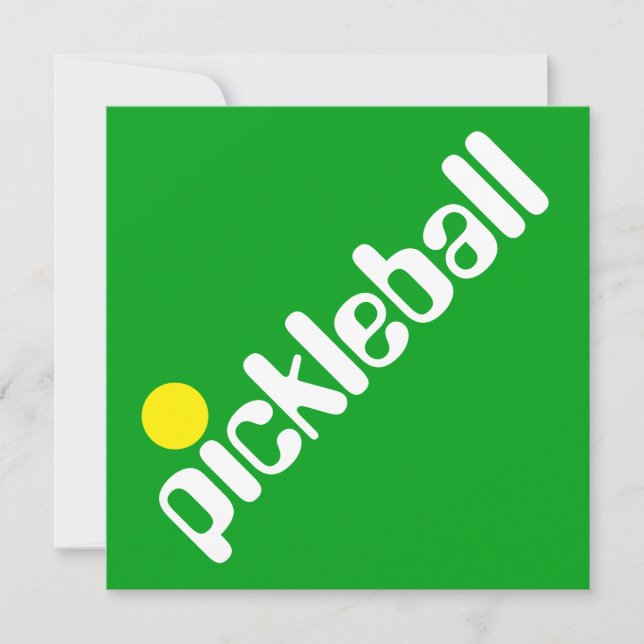Invitación Groovy Fun Mod PICKLEBALL Textos En Verde Brillant (Anverso)