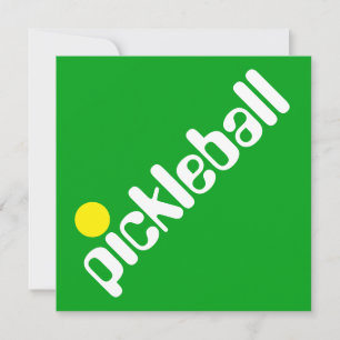 Invitación Groovy Fun Mod PICKLEBALL Textos En Verde Brillant