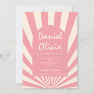 Invitación Groovy Funky Hippie 60 con Boda de fotografía QR