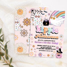 Groovy Ghost Hippie Halloween cumpleaños