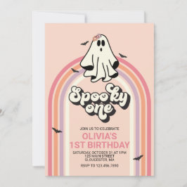 Invitación groovy Ghost retro Halloween Spooky Un cumpleaños