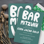 Invitación Groovy Handlettering Personalizado Bar Bnai Mitzva<br><div class="desc">¡Tarjeta perfecta para anunciar un bar mitzvah! ¡La mano hizo arte para ti con la letra en la parte delantera y trasera! ¡TODO PERSONALIZABLE! Haga clic en "Personalizar" para editar el texto. Haga clic en "editar usando la herramienta de diseño" para ajustar los tipos de letra, los colores y las...</div>